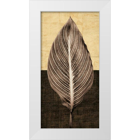 Palm Leaf I White Modern Wood Framed Art Print by Seba, John