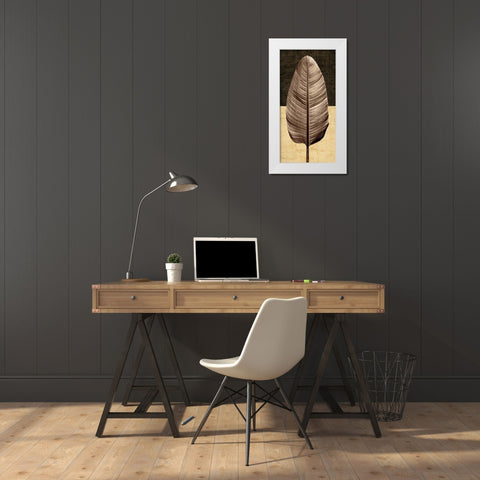 Palm Leaf II White Modern Wood Framed Art Print by Seba, John
