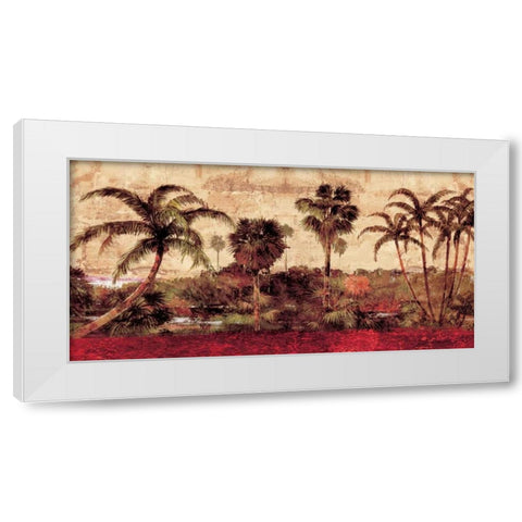 Palm Garden White Modern Wood Framed Art Print by Seba, John