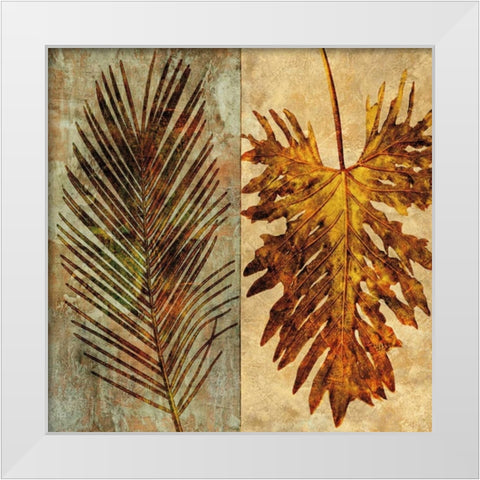 Palms Pairs II White Modern Wood Framed Art Print by Seba, John
