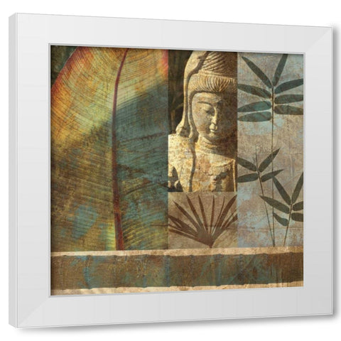 Palm Garden I White Modern Wood Framed Art Print by Seba, John