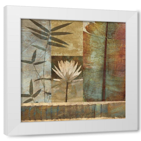 Palm Garden II White Modern Wood Framed Art Print by Seba, John