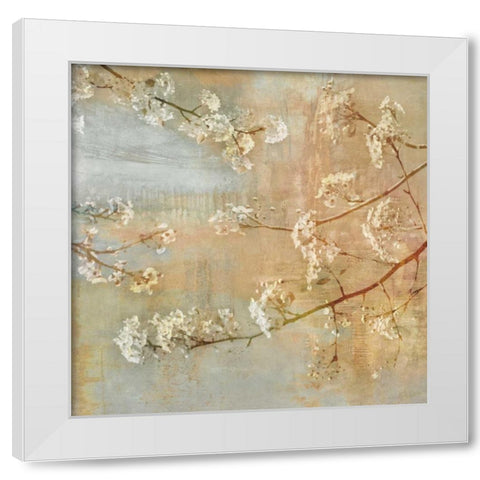 Blossoms OnThe Pond II White Modern Wood Framed Art Print by Seba, John