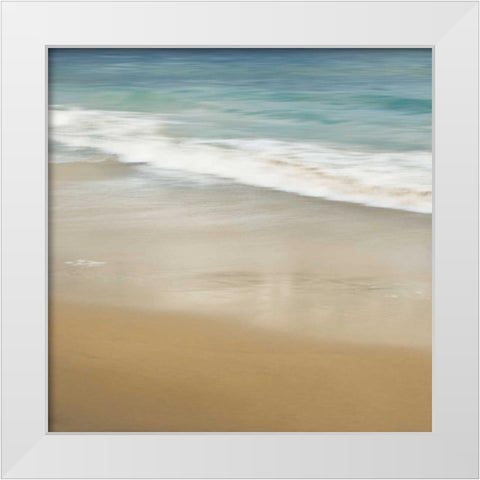Surf and Sand I White Modern Wood Framed Art Print by Seba, John