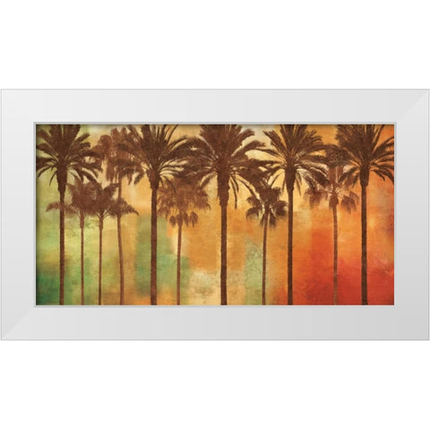 Palm Paradise White Modern Wood Framed Art Print by Seba, John