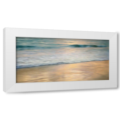 Shoreline Sunset White Modern Wood Framed Art Print by Seba, John