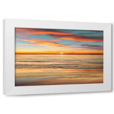 Surf and Sand White Modern Wood Framed Art Print by Seba, John