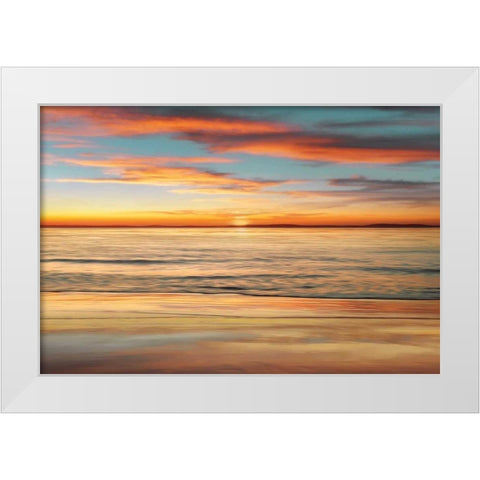 Surf and Sand White Modern Wood Framed Art Print by Seba, John