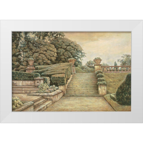 Steps to the Garden I White Modern Wood Framed Art Print by Collins, Isabelle