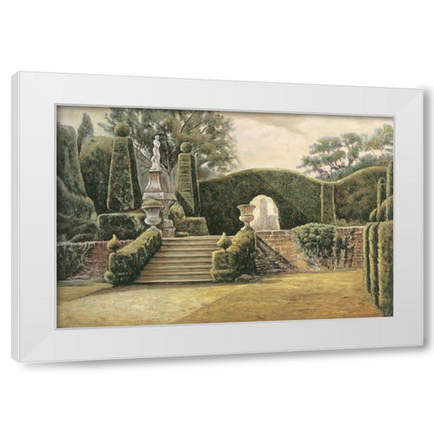 Steps to the Garden II White Modern Wood Framed Art Print by Collins, Isabelle