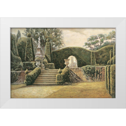 Steps to the Garden II White Modern Wood Framed Art Print by Collins, Isabelle