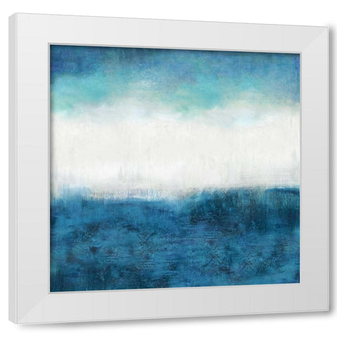 Aqua Dawn White Modern Wood Framed Art Print by Blake, Jaden