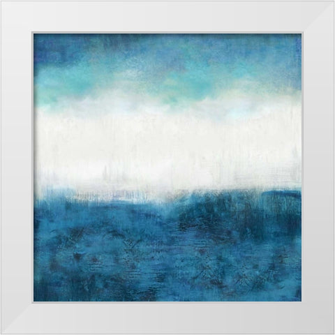Aqua Dawn White Modern Wood Framed Art Print by Blake, Jaden