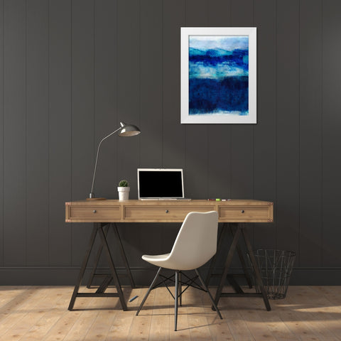 Indigo Dawn White Modern Wood Framed Art Print by Blake, Jaden