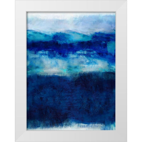 Indigo Dawn White Modern Wood Framed Art Print by Blake, Jaden
