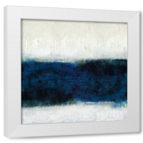 Linear Midnight White Modern Wood Framed Art Print by Blake, Jaden