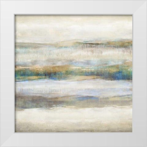 Linear Motion Aqua White Modern Wood Framed Art Print by Blake, Jaden