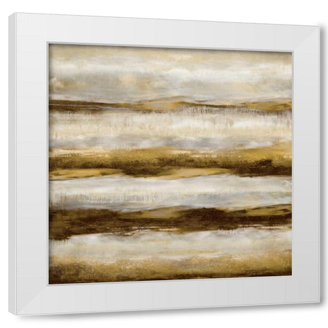 Linear Motion in Golden White Modern Wood Framed Art Print by Blake, Jaden