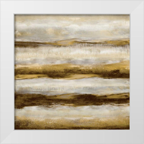 Linear Motion in Golden White Modern Wood Framed Art Print by Blake, Jaden