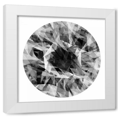Facets in the Round I White Modern Wood Framed Art Print by Tatum, Jan