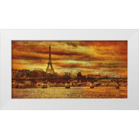 Remembering Paris White Modern Wood Framed Art Print by Casey, Julia