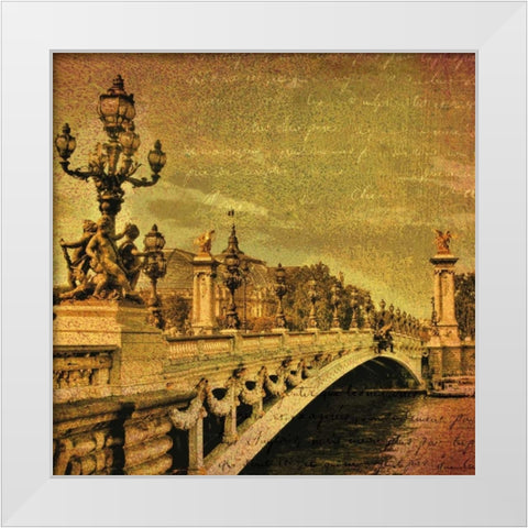 Paris Romance White Modern Wood Framed Art Print by Casey, Julia