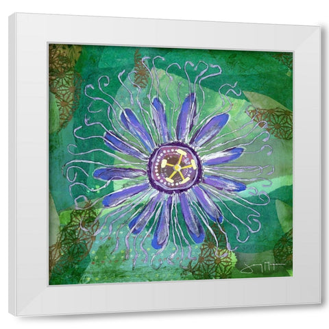 Passion Flower I White Modern Wood Framed Art Print by McGee, Jenny