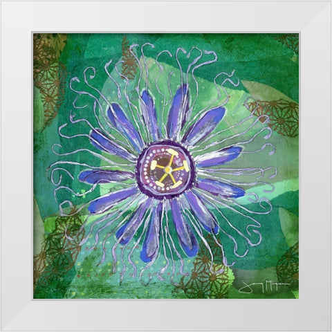 Passion Flower I White Modern Wood Framed Art Print by McGee, Jenny
