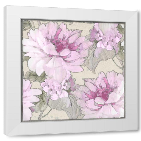 Earthly Delights in Pink I White Modern Wood Framed Art Print by Stevens, Jesse