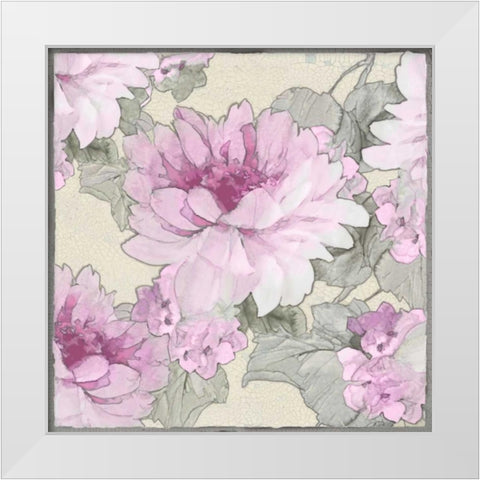 Earthly Delights in Pink II White Modern Wood Framed Art Print by Stevens, Jesse