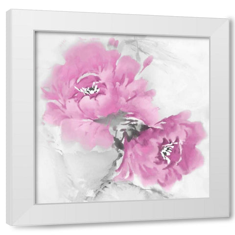 Flower Bloom in Pink I White Modern Wood Framed Art Print by Stevens, Jesse