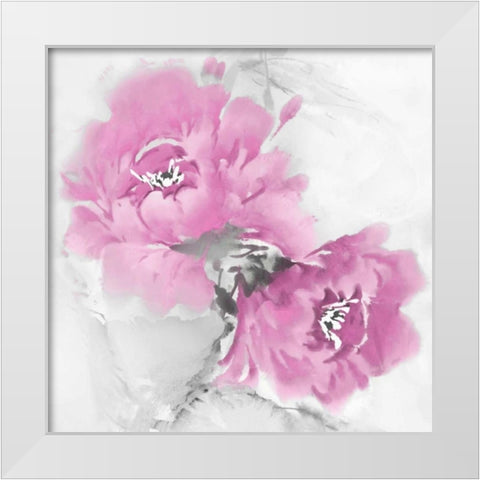 Flower Bloom in Pink I White Modern Wood Framed Art Print by Stevens, Jesse
