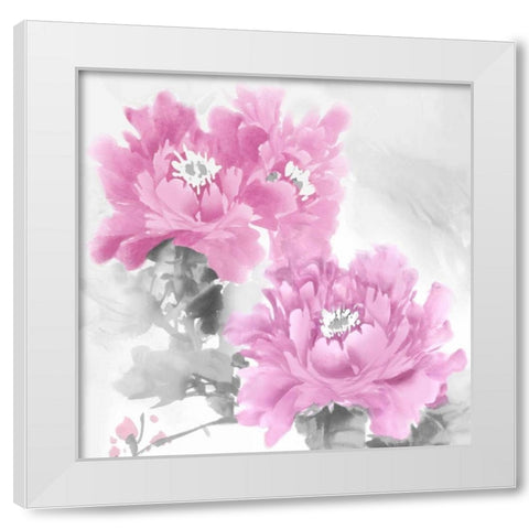 Flower Bloom in Pink II White Modern Wood Framed Art Print by Stevens, Jesse
