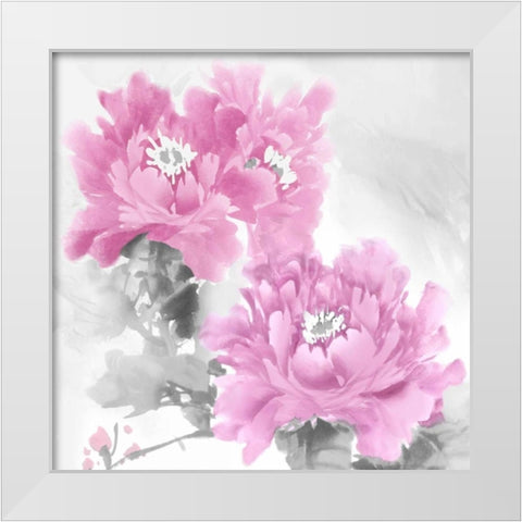 Flower Bloom in Pink II White Modern Wood Framed Art Print by Stevens, Jesse