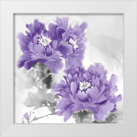 Flower Bloom in Amethyst I White Modern Wood Framed Art Print by Stevens, Jesse