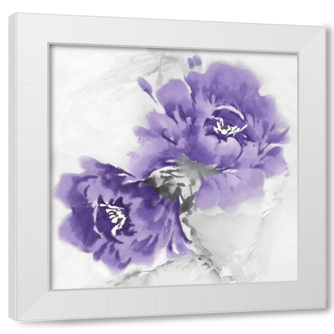Flower Bloom in Amethyst II White Modern Wood Framed Art Print by Stevens, Jesse