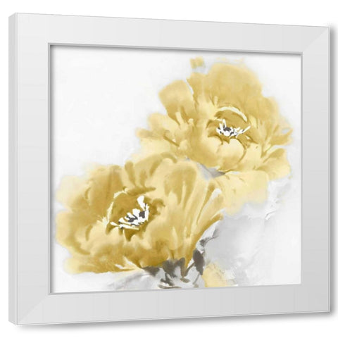 Flower Bloom in Yellow I White Modern Wood Framed Art Print by Stevens, Jesse