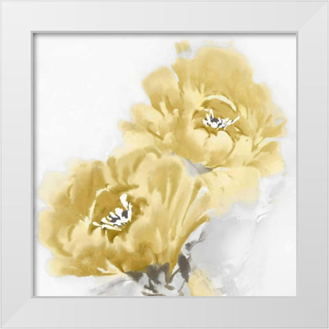 Flower Bloom in Yellow I White Modern Wood Framed Art Print by Stevens, Jesse