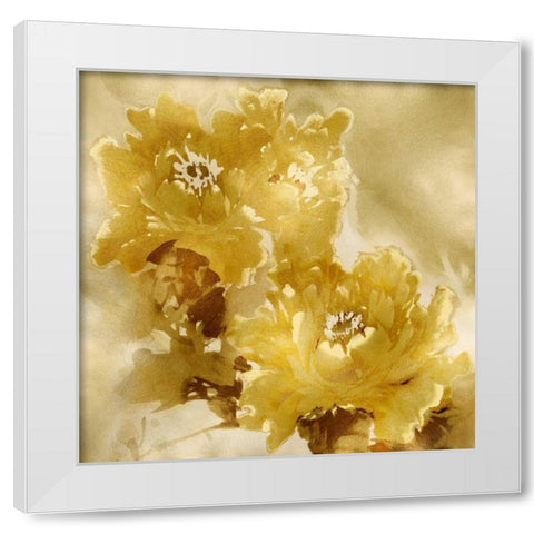 Flower Bloom on Gold I White Modern Wood Framed Art Print by Stevens, Jesse