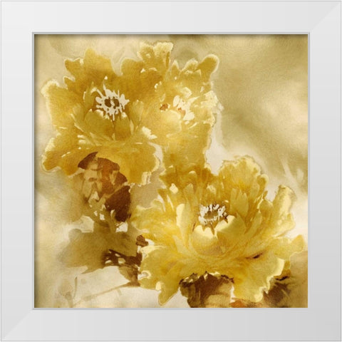 Flower Bloom on Gold I White Modern Wood Framed Art Print by Stevens, Jesse