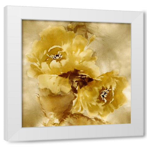 Flower Bloom on Gold II White Modern Wood Framed Art Print by Stevens, Jesse