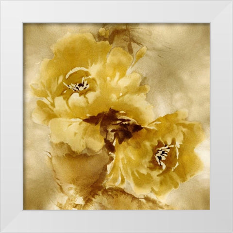 Flower Bloom on Gold II White Modern Wood Framed Art Print by Stevens, Jesse