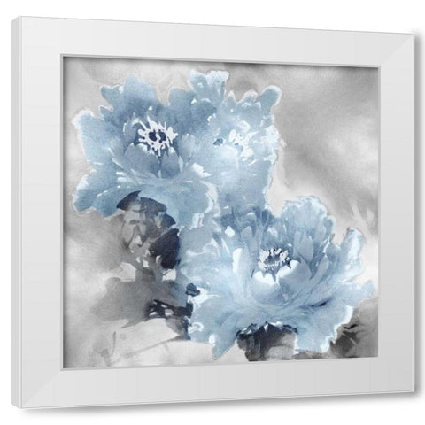 Flower Bloom on Silver I White Modern Wood Framed Art Print by Stevens, Jesse