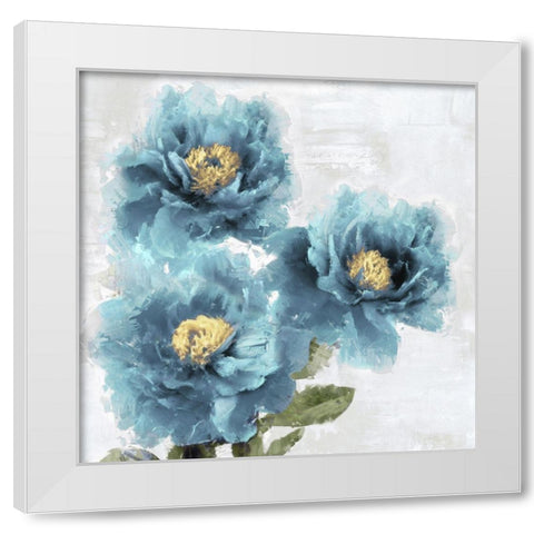 Blue Bloom I White Modern Wood Framed Art Print by Stevens, Jesse