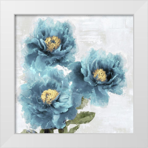 Blue Bloom I White Modern Wood Framed Art Print by Stevens, Jesse