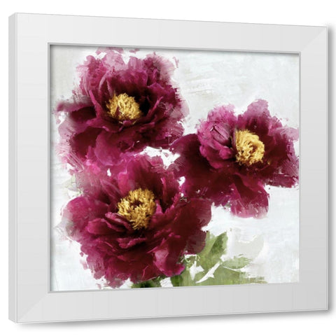 Burgundy Bloom I  White Modern Wood Framed Art Print by Stevens, Jesse