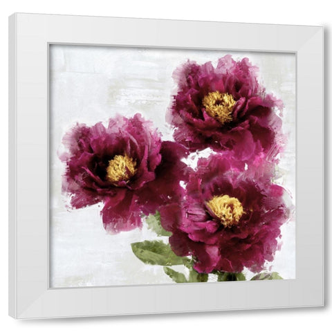 Burgundy Bloom II White Modern Wood Framed Art Print by Stevens, Jesse