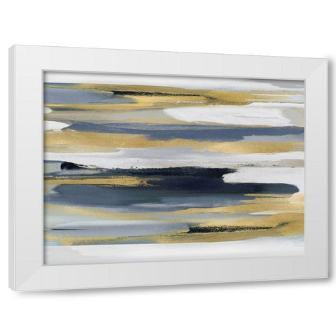 Beyond in Blue and Gold I White Modern Wood Framed Art Print by Hanson, Jackie
