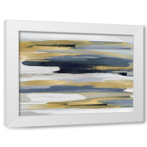 Beyond in Blue and Gold II White Modern Wood Framed Art Print by Hanson, Jackie