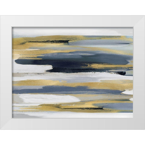 Beyond in Blue and Gold II White Modern Wood Framed Art Print by Hanson, Jackie